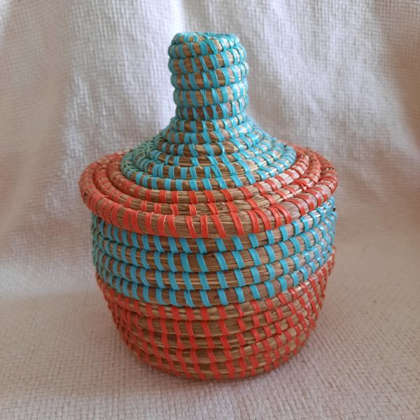 Petit panier vert et orange